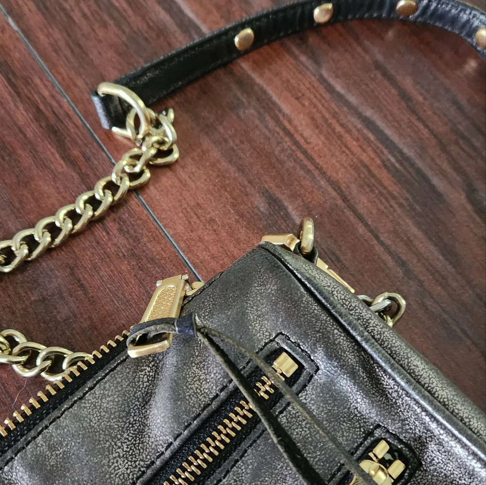 Rebecca MinkoffLeather Studded Chain Link Crossbody Bag